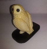 Native American Inuit Ivory carving of Snow Owl with Inlay baleen eyes. Signed by Artist - 2 of 8