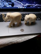 Pair of Large Ivory African Elephant carvings From old collection Finely Carved circa 1900 - 2 of 3