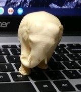 Large Elephant (Carved Ivory) Fine detail down to original tusks and toe nails No Issues 3 X 2 1/4 X 2 - 1 of 2