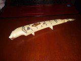 Inuit Carved Ivory Game board with Bear Head, seals & much more
wonderful scrimshaw "Old" - 1 of 2