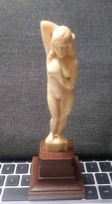 Carved Ivory Young woman
Statue pre ban
WWII brought back from India Marked and dated 1945 7 1/2 inch - 1 of 4