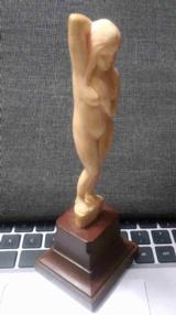 Carved Ivory Young woman
Statue pre ban
WWII brought back from India Marked and dated 1945 7 1/2 inch - 2 of 4
