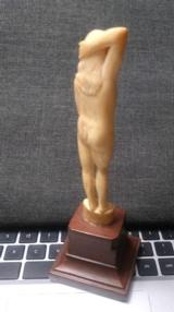 Carved Ivory Young woman
Statue pre ban
WWII brought back from India Marked and dated 1945 7 1/2 inch - 3 of 4