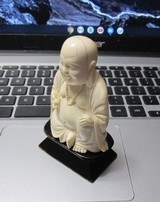 Antique Carved Ivory Buddha 4 inches with standOldand Nicely done - 2 of 4