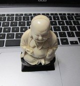 Antique Carved Ivory Buddha 4 inches with standOldand Nicely done - 1 of 4