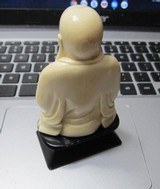 Antique Carved Ivory Buddha 4 inches with standOldand Nicely done - 3 of 4