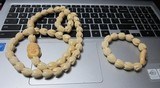 Carved Ivory bead necklace, Lotus Blossoms & more with a bracelet and extra beads Hidden clasp. - 5 of 5