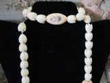 Carved Ivory bead necklace, Lotus Blossoms & more with a bracelet and extra beads Hidden clasp. - 4 of 5