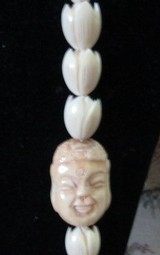 Carved Ivory bead necklace, Lotus Blossoms & more with a bracelet and extra beads Hidden clasp. - 2 of 5