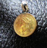 United States Mint $1 gold Liberty Pendant and 24 inch 14 K Necklace. Great Gift Idea - 1 of 3