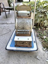National Brass Cash register Model 313 with Amount Purchased feature Nice !!! Includes new marble shelf !! - 1 of 2