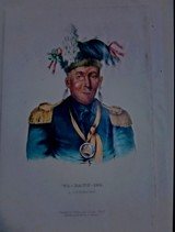 2 Original McKenney & Hall 1850's Hand Colored Printsfrom History of the Indian Tribes of North America
