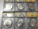 1 Lot of ANACSGraded& Authenticated MS 62 Morgan Silver Dollars Nice Priced to sell. - 1 of 2