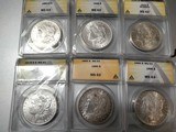 1 Lot of6ANACS Graded & Authenticated MS 62 Morgan Silver Dollars Nice Priced to sell - 2 of 3
