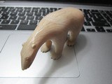 A Polar Bear Carving, Scrimshaw detail
" Best of Lot Old" 5 In Long 2 wide 5.5 oz - 1 of 3