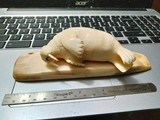 A Laying WalrusCarving 6 3/4 inches long.8.705 oz. Signed Ivan P. Savoonga, AK - 1 of 5