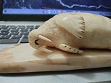 A Laying WalrusCarving 6 3/4 inches long.8.705 oz. Signed Ivan P. Savoonga, AK - 4 of 5