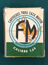 ARGENTINE MAUSER 7.65 x 53 FM ORIGINAL VINTAGE FULL AMMO AMMUNITION BOX 15 Rd w STRIPPER CLIPS - 2 of 11