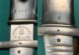 ARGENTINE 1891 Bayonet FULL CRISP CREST w MATCHING Numbered Scabbard Original German made - 9 of 18