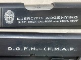 ARGENTINE ARMY DGFM FMAP Sistema COLT ALL MATCHING INCLUDING MAGAZINE Like new