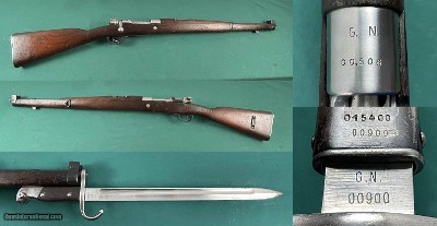 ARGENTINE MAUSER CARBINE GN GENDARMERIA NACIONAL BORDER PATROL MATCHIN w GN BAYONET VERY RARET