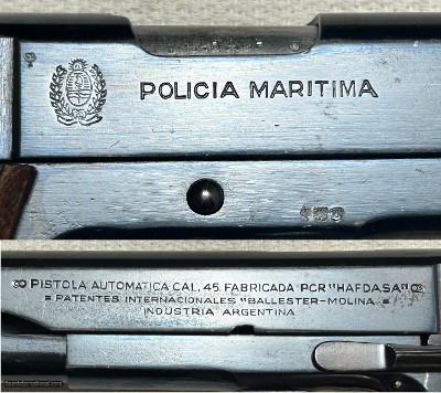 ARGENTINE BALLESTER MOLINA POLICIA MARITIMA marked MATCHING HAFDASA