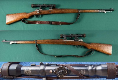 ARGENTINE 1909 MAUSER SNIPER RIFLE w NEDINSCO ZEISS SCOPE ALL ORIGINAL MATCHING DWM GERMAN MADE COMPLETE MILITARY CONFIGURATION
