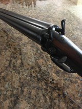 W M MOORE English sxs side lever hammer. - 9 of 15