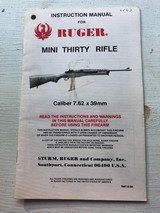 1980’s RUGER MINI THIRTY RIFLE Instruction Manual - 1 of 2