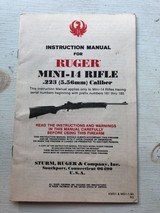 1980’s RUGER Mini-14 Rifle manual .223 Cal - 1 of 3