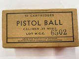 .45 PISTOL BALL M1911 Lot w.c.c. (14 ct) - 1 of 5