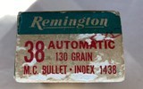 Vintage Remington 38 Automatic 130gr M.C. BULLET Index 1438 - 9 of 11
