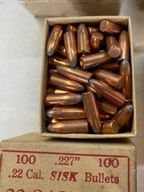 Vintage SISK 22 Savage Bullets 4 Full Boxes 63 Gr - 1 of 3