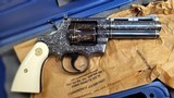 Colt Python 4" 357 Mag engraved with gold inlay and case MINT* - 1 of 9