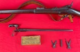 Early Springfield Trapdoor Model 1873 Rifle w/ bayonet, ammo, and accessories - 12 of 15