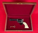 Colt Single Action Army Custom Shop Revolver 45LC w/ ivory stocks fitted wood case and factory letter - 1 of 10