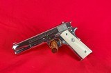 WWI Colt Model of 1911 US Army 45ACP Made 1918 Nickel finish w/ carved Ivory Grips - 4 of 6