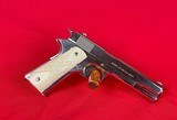 WWI Colt Model of 1911 US Army 45ACP Made 1918 Nickel finish w/ carved Ivory Grips - 1 of 6