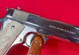 WWI Colt Model of 1911 US Army 45ACP Made 1918 Nickel finish w/ carved Ivory Grips - 3 of 6
