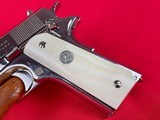 WWI Colt Model of 1911 US Army 45ACP Made 1918 Nickel finish w/ carved Ivory Grips - 5 of 6