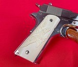 WWI Colt Model of 1911 US Army 45ACP Made 1918 Nickel finish w/ carved Ivory Grips - 2 of 6