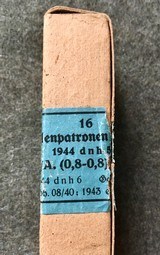 WWII WW2 German 9mm Ammunition - Ordnance Code "doh" - 1944 dated - 3 of 13