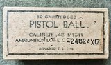 WWII WW2 US M1911 .45 ACP Ammunition - Box of 50 - July 1944 - 1 of 7