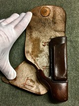 WWII WW2 Walther PPK D.R.G.M. Akah Brown Leather Holster – Exceptional Condition - 3 of 15