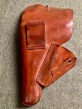 WWII WW2 German Browning Hi-Power Holster - Tan - Marked "hlv 43" - Rare Maker - 4 of 10