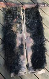 167. ' C. E. Coggshall, Maker, Miles City, Mont.' marked Angora Wooly Chaps - 1 of 1