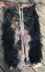 167. ' C. E. Coggshall, Maker, Miles City, Mont.' marked Angora Wooly Chaps