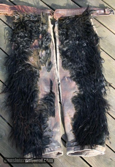 167. ' C. E. Coggshall, Maker, Miles City, Mont.' marked Angora Wooly Chaps - Image 1 of 1