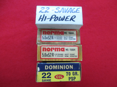 22 Savage - Hi Power Ammo, 5.6 x 52R, Norma, Dominion, Shooters Choice - Image 4 of 11