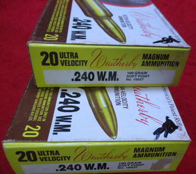 Weatherby 240 W.M., Ultra - Velocity Ammunition, Two Boxes - Image 4 of 7